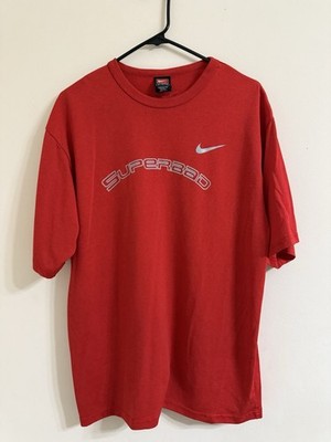 Nike Y2K Shirt Red Superbad Tri Bolt Revolution Athletic Drifit Tee Size Medium