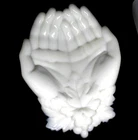 Vintage Westmoreland Milk Glass Open Hands Trinket Dish 7" ~ Victorian Revival