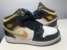 Size 5.5 Y - Air Jordan 1 Mid Black University Gold