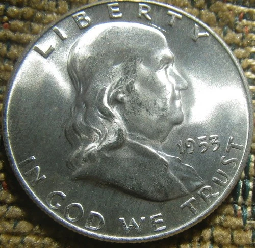 1953-D Silver Franklin Half Dollar BU GEM