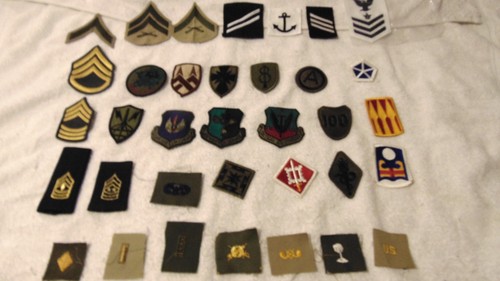 LOT OF 35 DIFFERENT VINTAGE OR RARE MILITARY PATCHES; LOT # 14