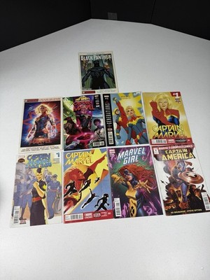 Marvel Comics Lot - Captain Marvel #1s, Black Panther, Marvel Girl - 9 NM Issues