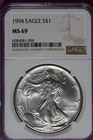 ESTATE FIND 1994 - NGC MS69 American Silver Eagle Dollar!!  #B52598