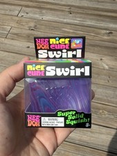 VIRAL Schylling NeeDoh Nice Cube SWIRL Super Solid Squish Multi Color NIB Purple