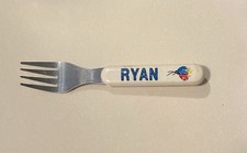 Kids Fork Eating Utensil with The Name Ryan And Balloons Print - Stainless Steel