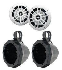 MB QUART NF1-116 80 Watt Marine Boat Speakers SSV Works Tower Pods w/2" Clamps