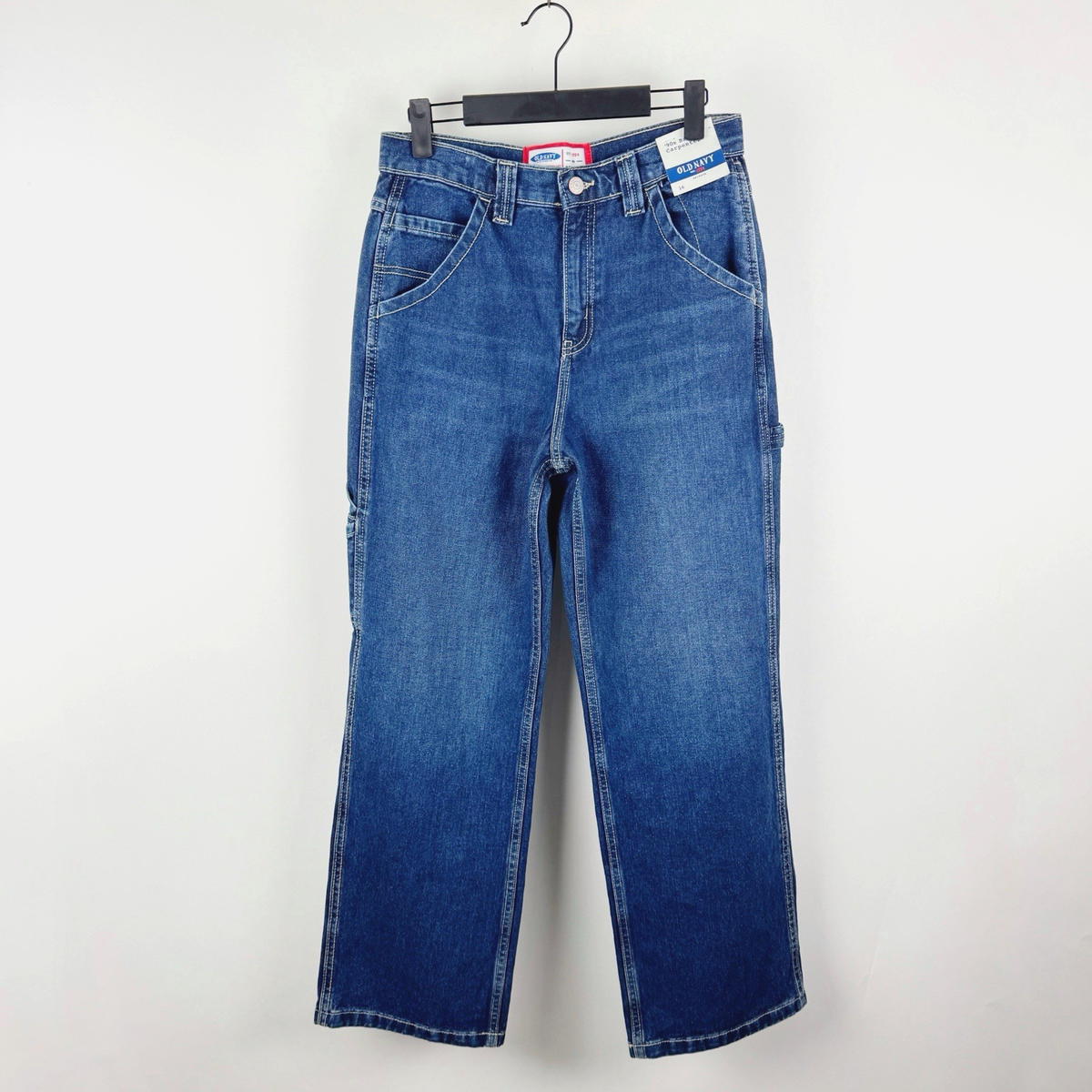 Old Navy 90s Baggy Carpenter Jeans Boys 16 Painters Pants Reissue