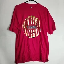 Vintage T-shirt President Casino Gold 90s Tee pink Red Magenta 21x31 Fotl