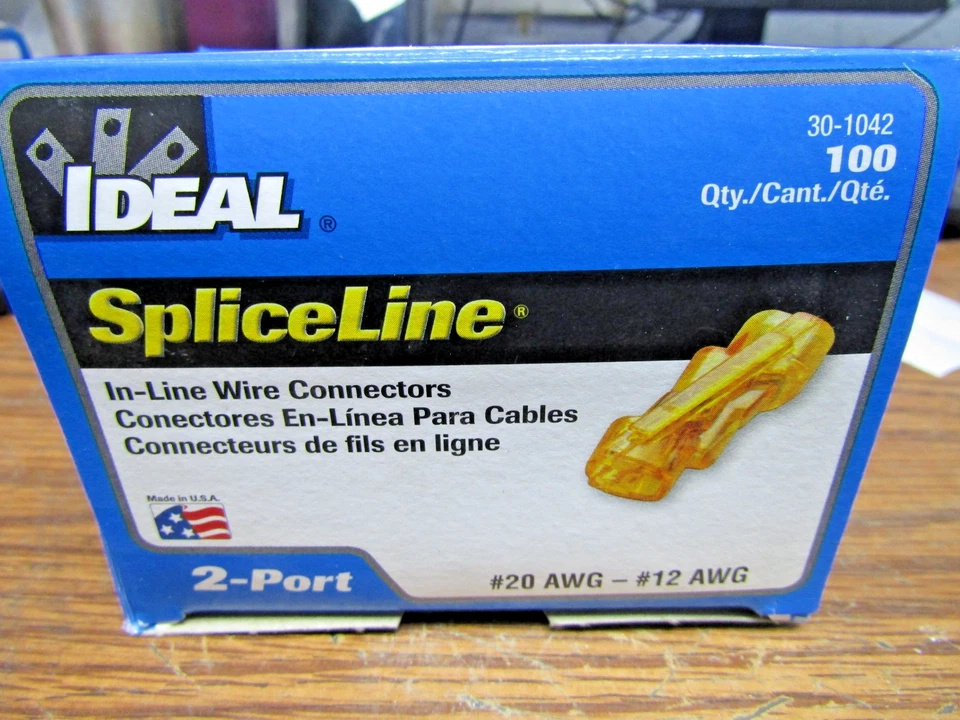 ✌️100) NEW IDEAL SPLICELINE 30-1042 IN-LINE WIRE CONN 30-1041 ORANGE BOX OF 100 - Image 3 of 3