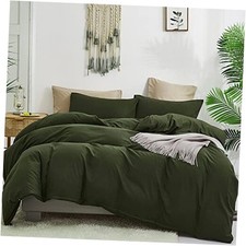 Comforter Set 3Pcs Dark Green Bedding Comforter Sets Olive King Army Green