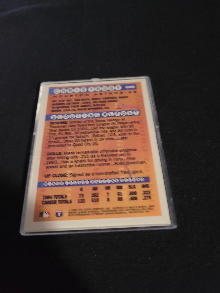 1995 Bowman Baseball Card Gold Foil #232 Chris Truby IP Autograph On Card - Image 2 of 2