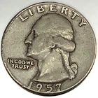 1957 D Washington 90% Silver Quarter VF Very Fine Condition 25c US Coin - 4400