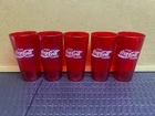 VINTAGE COCA-COLA CLASSIC RESTAURANT STYLE BEVERAGE PLASTIC TUMBLER CUPS LOT (5)