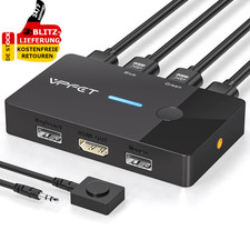 HDMI KVM Switch 2 PC 1 Monitor 4K@60Hz USB KVM Switches Für 2 Computers 