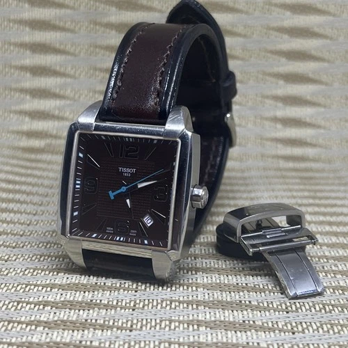 Tissot Quadrato Stainless Steel Men's Chronograph Quartz Watch brown