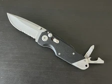 Gerber Pocket Knife Obsidian Multitool Button Lock Screwdriver Bottle Opener