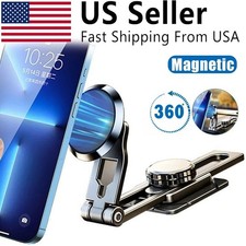 360  Rotation Magnetic Foldable Phone Holder Car Mount Stand Dashboard Universal
