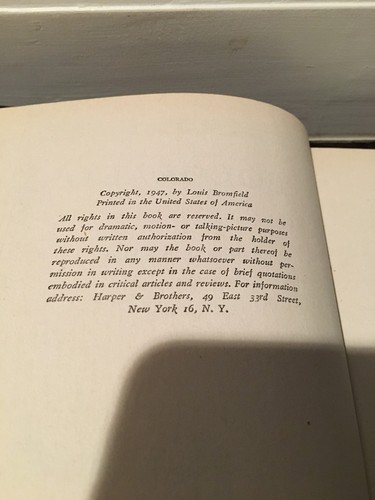 "Colorado", Louis Bromfield, 1947, Harpers - Picture 6 of 8