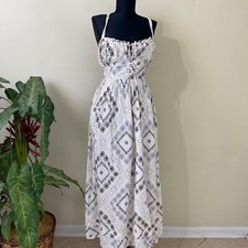 Urban Outfitters Maxi/midi Dress size L embroidered corset lace up back Boho
