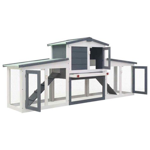 Chicken Coop Rabbit Hutch Large Hutches Wooden House Run Cage with Roofs Outdoor - Picture 8 of 22