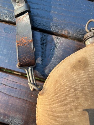 Antique U.S. M1878 Canteen w/ chain stopper and leather Antique U.S. M1878 Canteen w/ chain stopper and leather