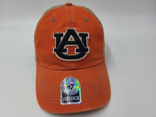 Auburn University Tigers 47 Brand Mesh Snapback Hat Cap Men NCAA Orange Beige - 第 1/12 張圖片