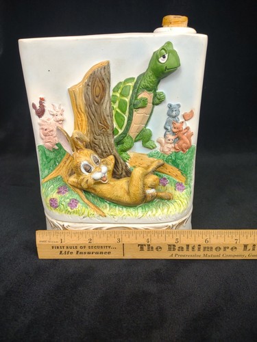 Vintage Harr & Tortoise Music Box Decanter Story Book Fred Lammert porcelain - Picture 11 of 12