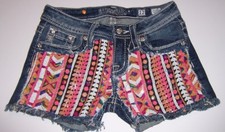 MISS ME Girls 5-pocket Jean Shorts EMBELLISHED GIRLS SIZE 12