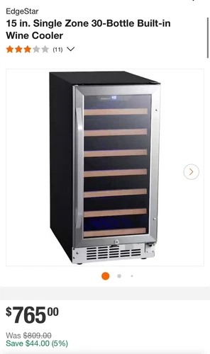 EdgeStar CWR302SZ 15"W 25 Bottle Built-In Single Zone Wine Cooler - Stainless - Picture 9 of 12