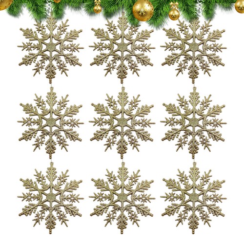 Fiocchi di Neve Luminosi 10 cm 24 Pezzi Fiocchi di Neve Invernali Decorazione Fiocchi di Neve per K - Foto 5 di 15