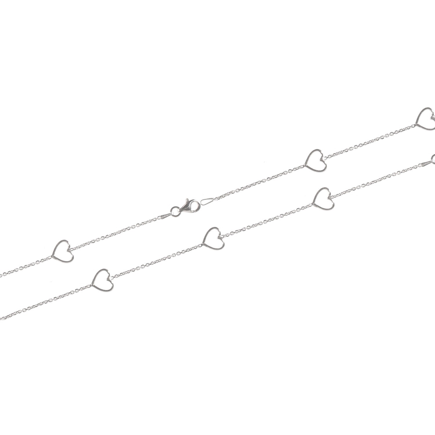Bracelet cœurs ajourés Argent 925 rhodié au style bohème chic pour le quotidien