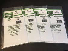 New Evergreen Styrene Sheet Plastic Assortment .010 .020 .030 .040 White 11 Pc