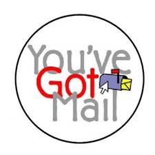 48 YOU'VE GOT MAIL ENVELOPE SEALS LABELS STICKERS 1.2" ROUND