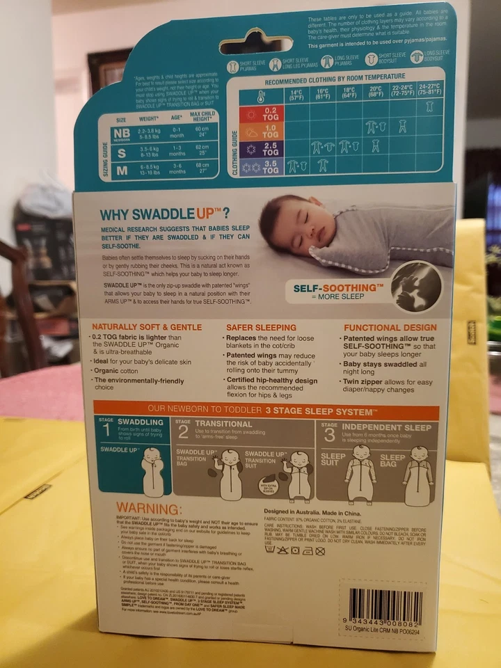 Love To Dream Envoltura Orgánica 0.2 TOG Patrón Estrella Recién Nacido Foto 4 de 4