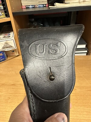 VINTAGE US MILITARY BOLEN LEA PROD 7791466 BLACK LEATHER HOLSTER