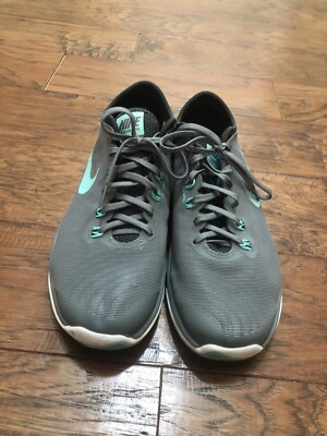 Nike Women's Sz 9.5 W Wide Flex Trainer Cross Trainer Grey/Turquoise Mesh, B#32