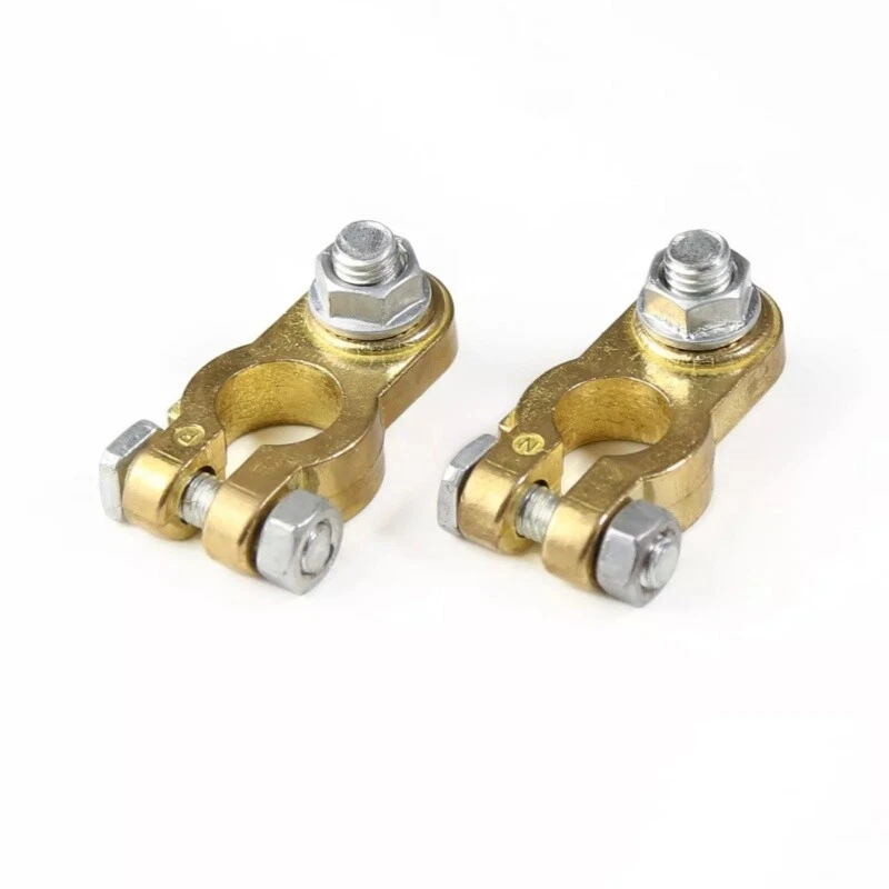 Conectores de terminales de batería de latón universal para automóvil abrazadera de terminales de batería de poste superior Foto 2 de 4