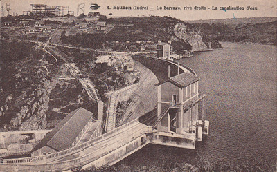 EGUZON 1 the dam right bank the water pipeline written 1981