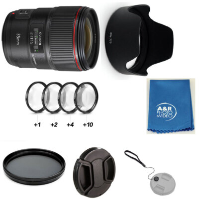 Lens Hood Shade For Canon EF 35mm f/1.4L II USM Lens EW-77B + Macro SET +Filter 