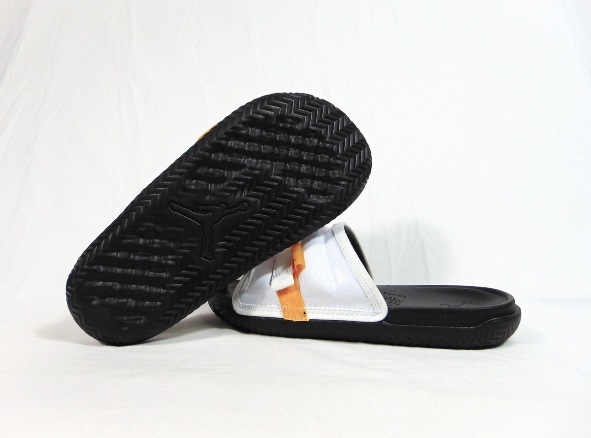 Nike Jordan Super Play White & Black Slippers Slides Sz 13
