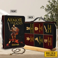 Customized Jesus Warrior Bible Cover, Put On The Full Armor Of God Bible Holder