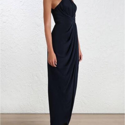 zimmermann silk navy dress Zimmermann Navy Silk Wrap Midi Dress
