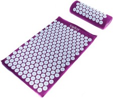 Acupressure Mat and Pillow Set with Bag,  Massage Mat for Pain Relief - Purple 