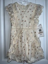 NEW NWT Rare Editions girls size 8 gorgeous formal Hi Low Lace floral dress