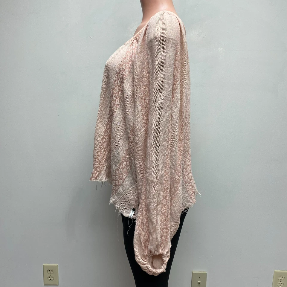 Top One X One Cucharadita Rosa Melocotón Manga Globo Ojo de Cerradura Viscosa Deshilachado XS Foto 3 de 4