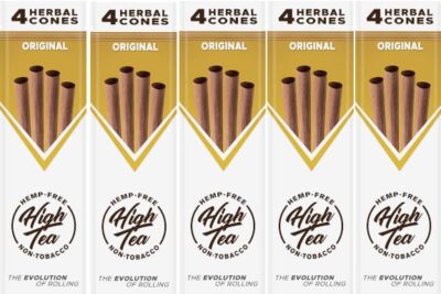 High Tea Pre-Rolled Wraps Original Flavor (5 Pack, 20 Wraps / Cones Total)
