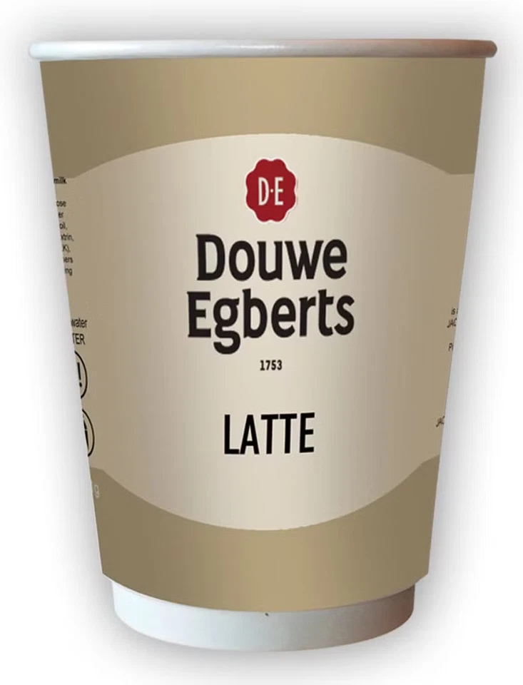 DOUWE EGBERTS LATTE 12OZ IN CUP DRINK ( 15 x 10 )