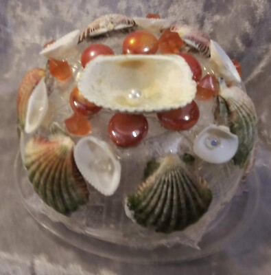 Let your fish hide in style! Clam shell crystal cave hide decoration in Orange!!