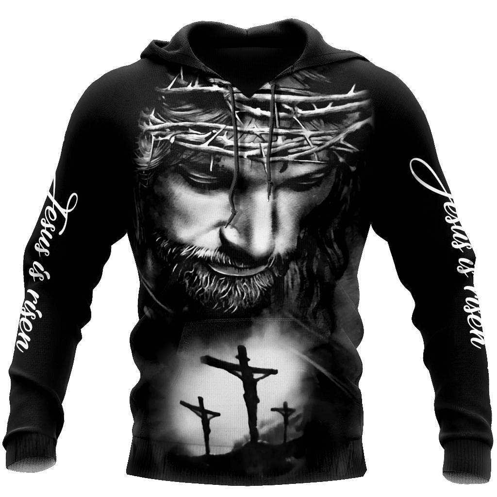 Hoodie with 3D Jesus Christ and Cross Printed All Over, Perfect Fashion-image