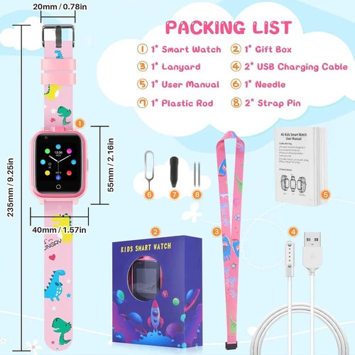 Kids 4G Smart Watchs Camera GSM Tracker SOS LBS Call Phone Game Watches Boy Girl - Bild 30 von 78
